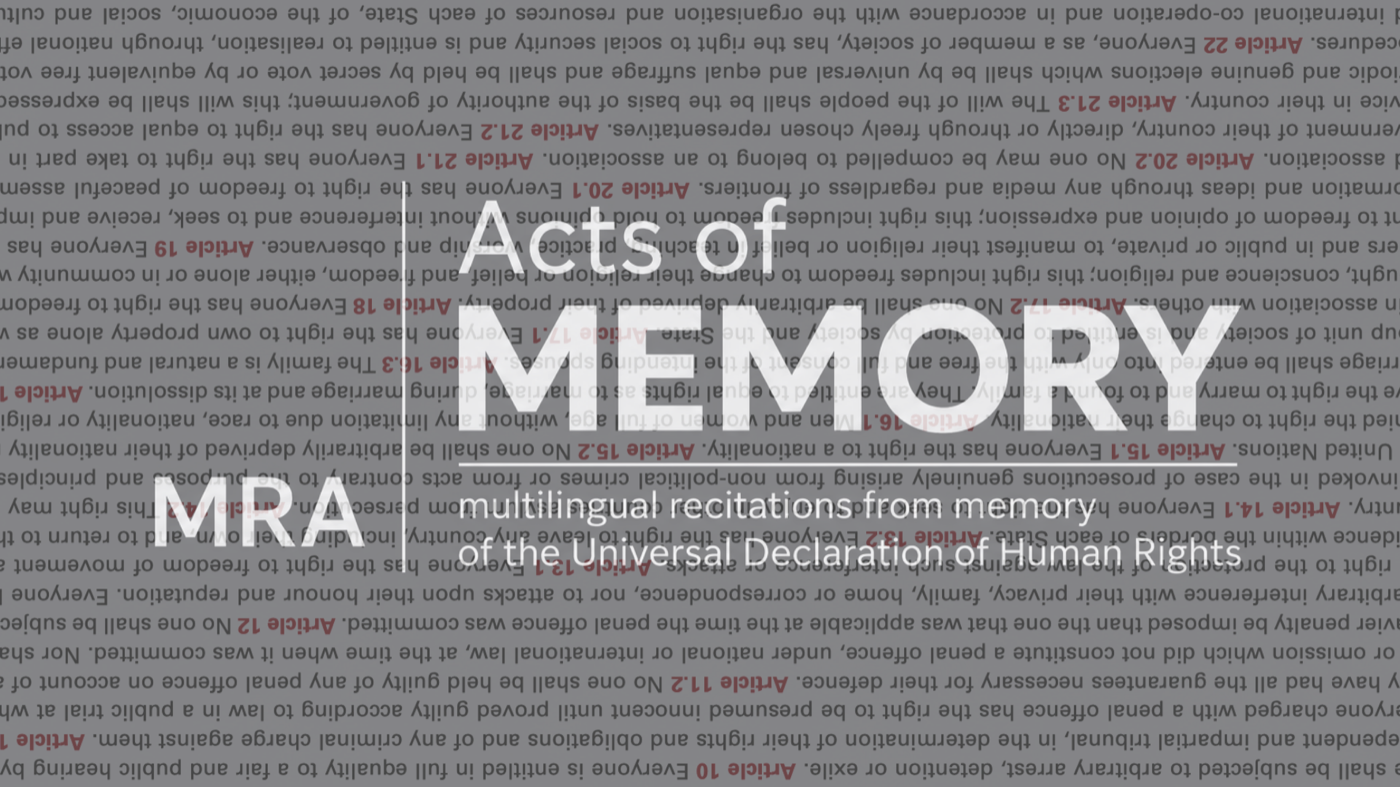 MRA Acts of Memory